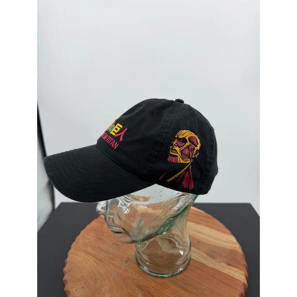 Attack on Titan Final Season Hat Men OS Black Embroidered Colossal Titan Cap